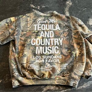 Los Sundays Tequila and Country Music Camouflage Sweatshirt